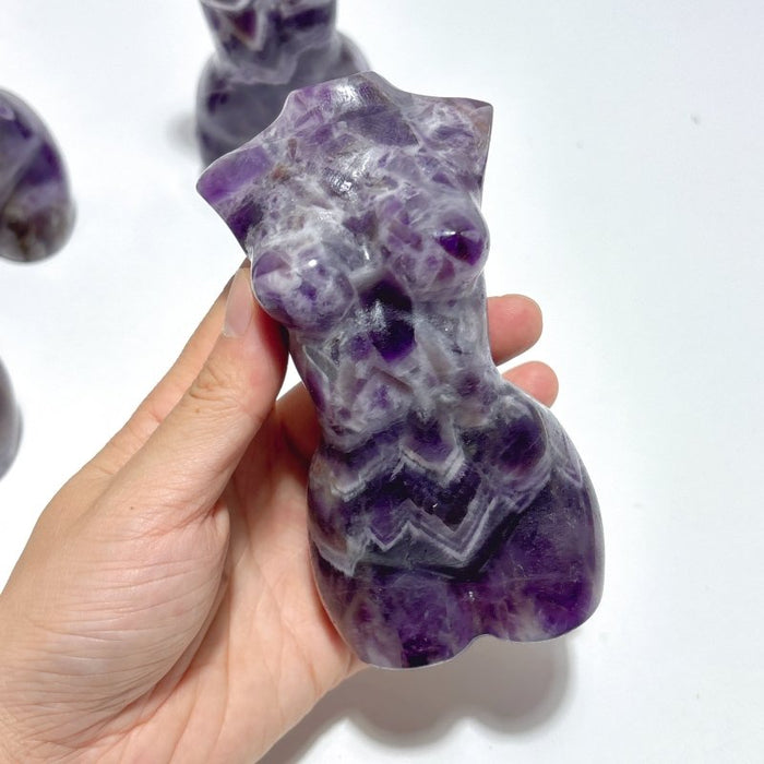4.7in Large Chevron Amethyst Goddess Carving Wholesale
