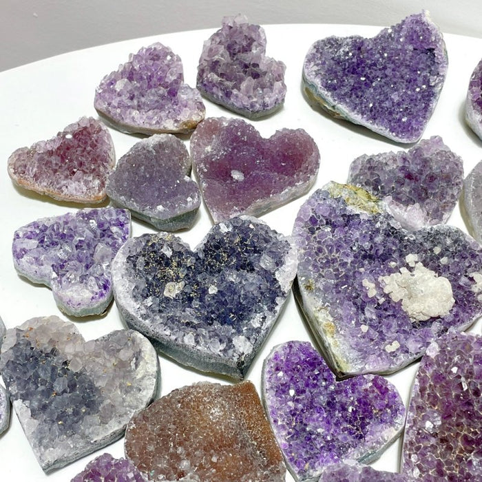 49 Pieces Beautiful Amethyst Cluster Heart