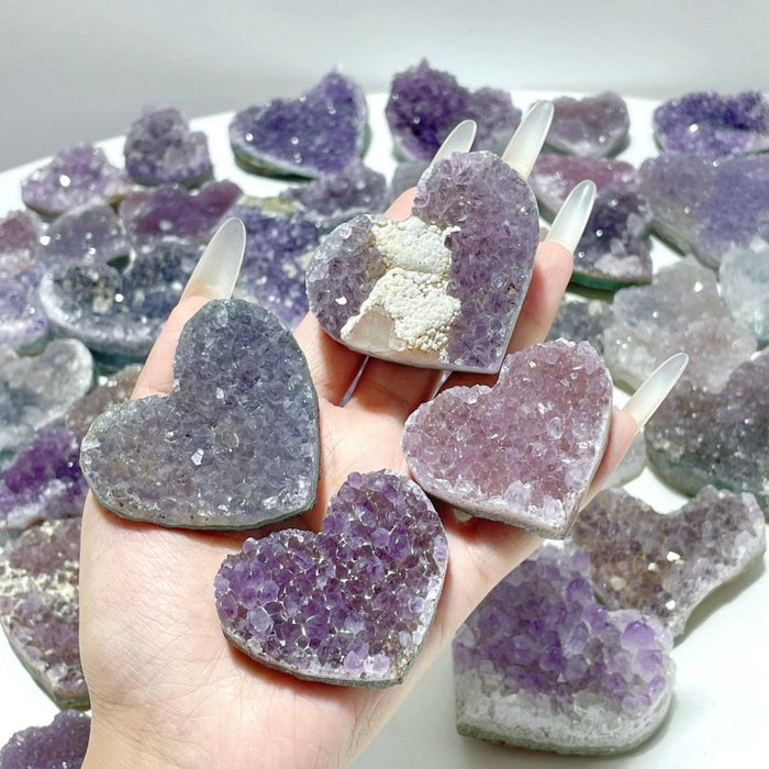 49 Pieces Beautiful Amethyst Cluster Heart