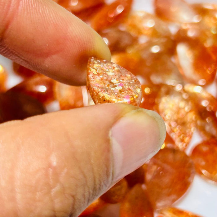 49 Pieces High Quality Sunstone Mini For DIY Teardrop Pendant