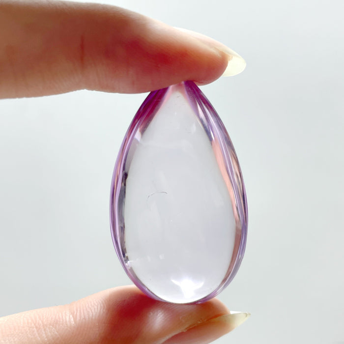 Top Quality 2 Pieces Clear Lavender Amethyst Teardrop Shape Pendant DIY Jewelry
