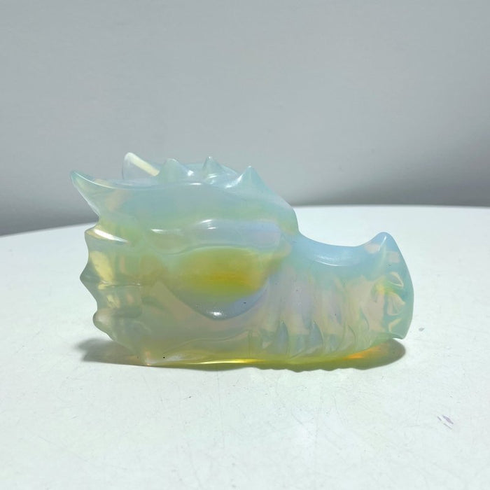 4in White Opalite Dragon Head Carving Wholesale