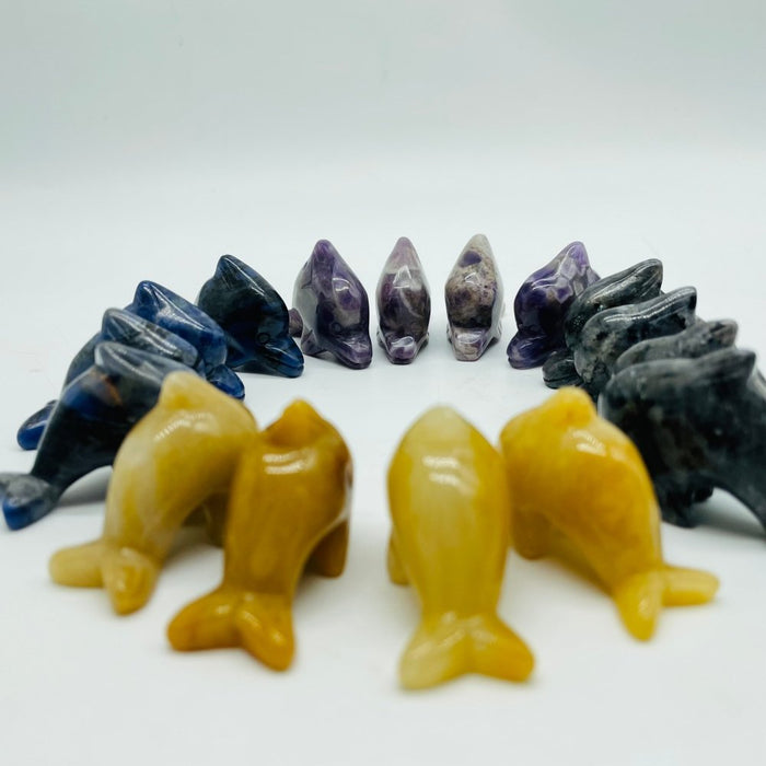 4Types Dolphin Carving Wholesale Chevron Amethyst & Sodalite