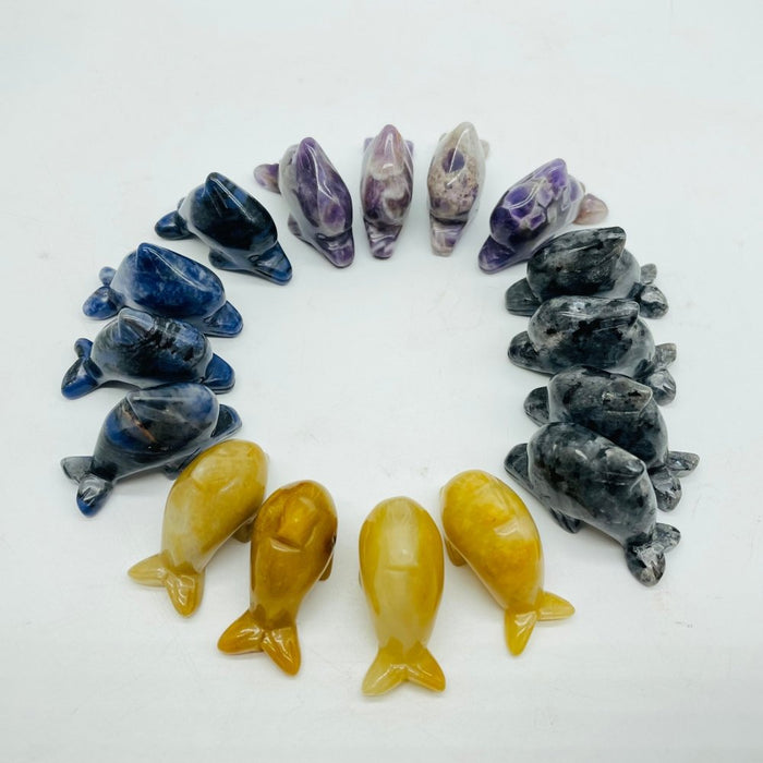 4Types Dolphin Carving Wholesale Chevron Amethyst & Sodalite