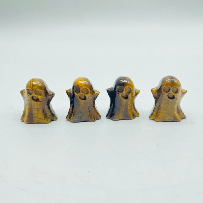 4Types Ghost Carving Wholesale Moss Agate & Ocean Jasper Halloween Decorations
