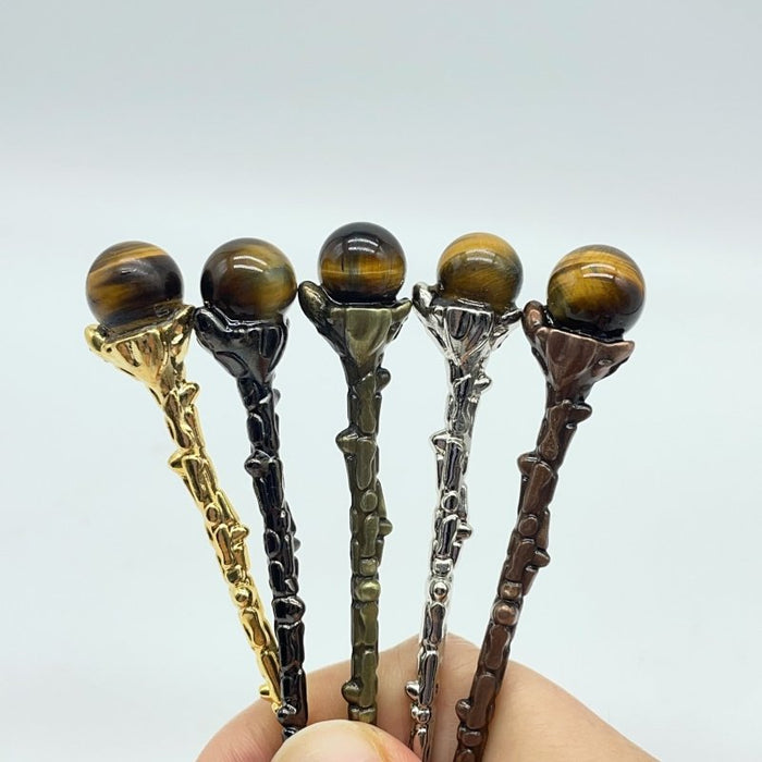 5 Colors Coffee Spoon With Tiger Eye Sphere Wholesale