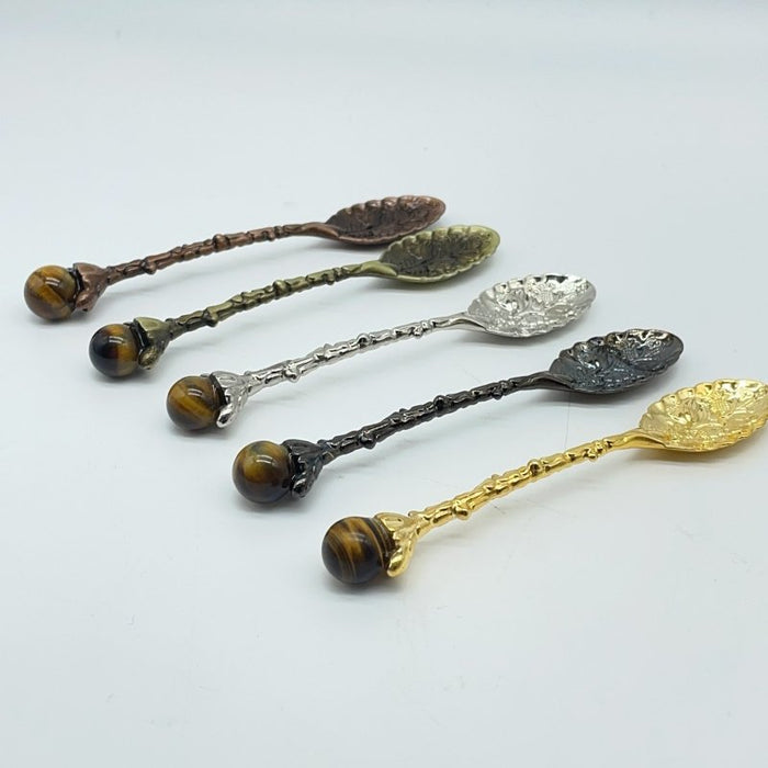 5 Colors Coffee Spoon With Tiger Eye Sphere Wholesale
