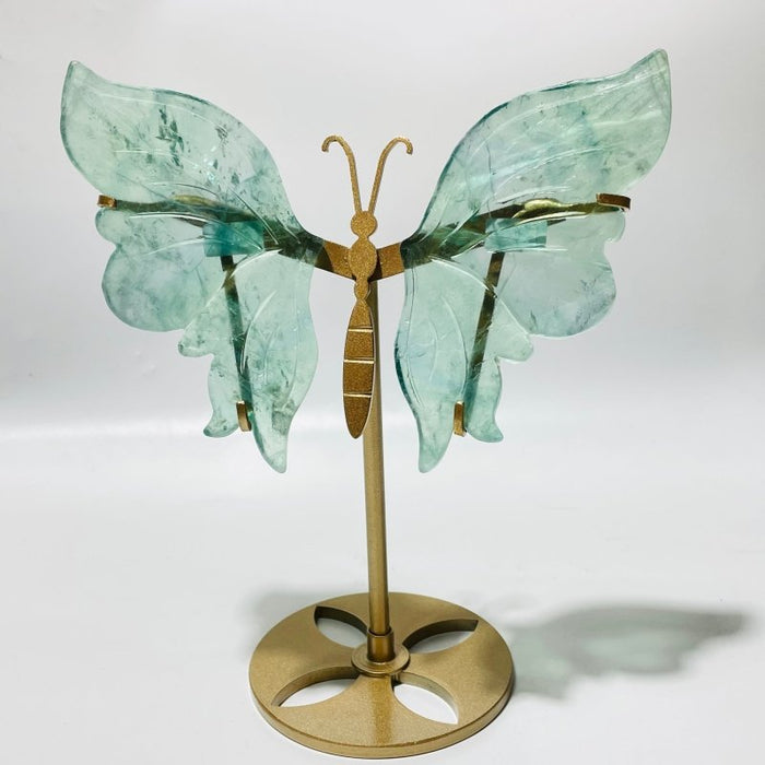 5 Pairs Butterfly Wing Carving With Stand Morocco Agate Moonstone