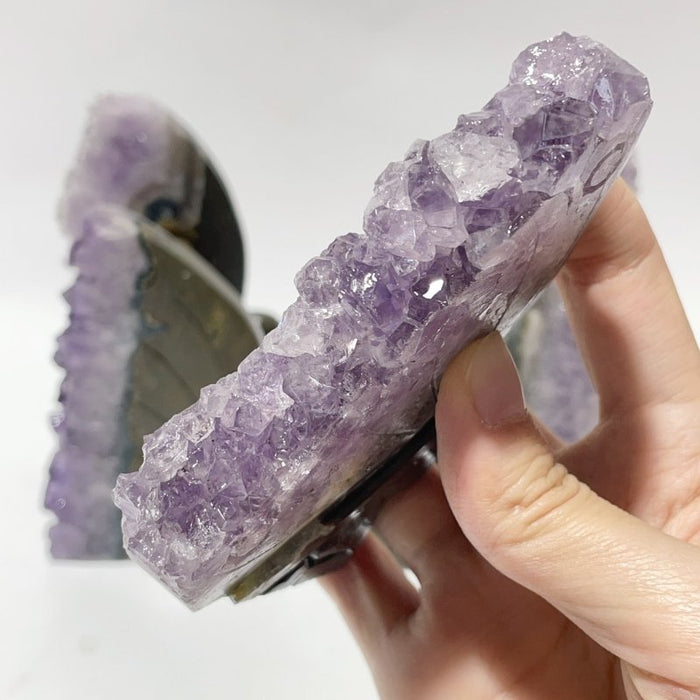 5 Pieces Amethyst Cluster Butterfly Fairy Carving
