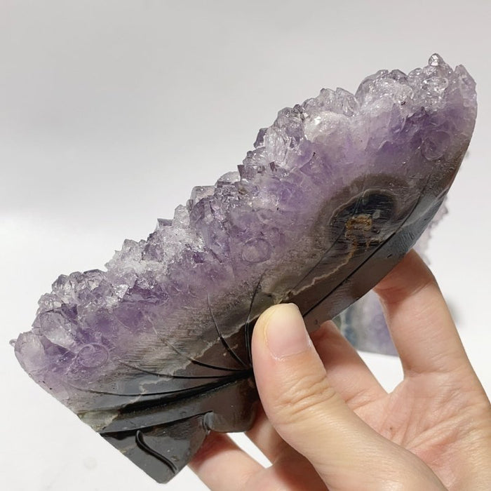 5 Pieces Amethyst Cluster Butterfly Fairy Carving