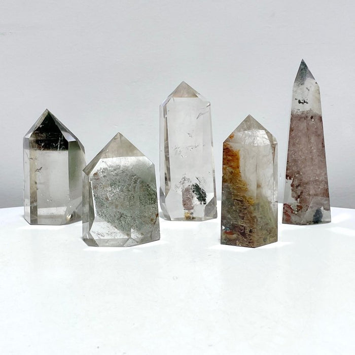 5 Pieces Beautiful Garden Quartz Tower Points 8-12.7cm