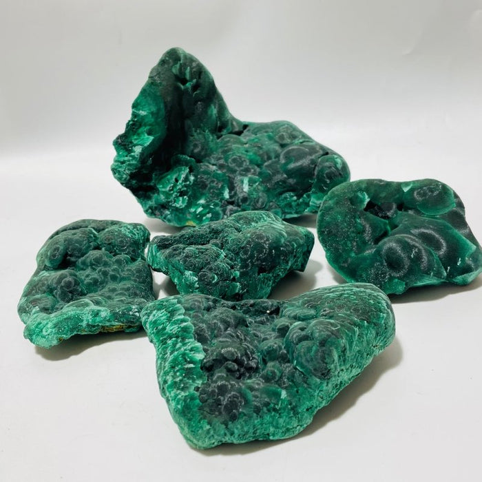 5 Pieces Beautiful High Quality Raw Malachite Specimen