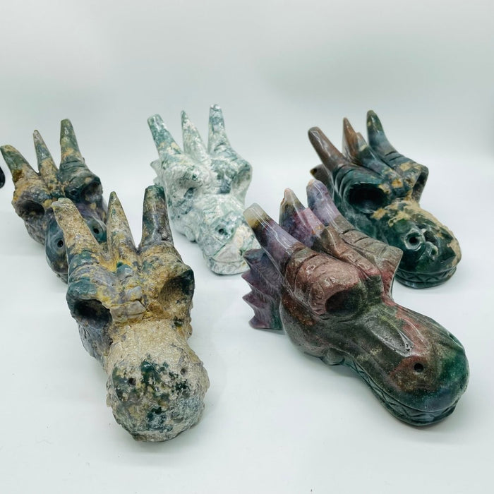 5 Pieces Beautiful Ocean Jasper Dragon Head