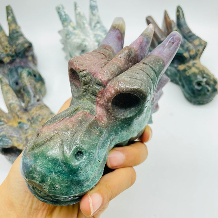 5 Pieces Beautiful Ocean Jasper Dragon Head