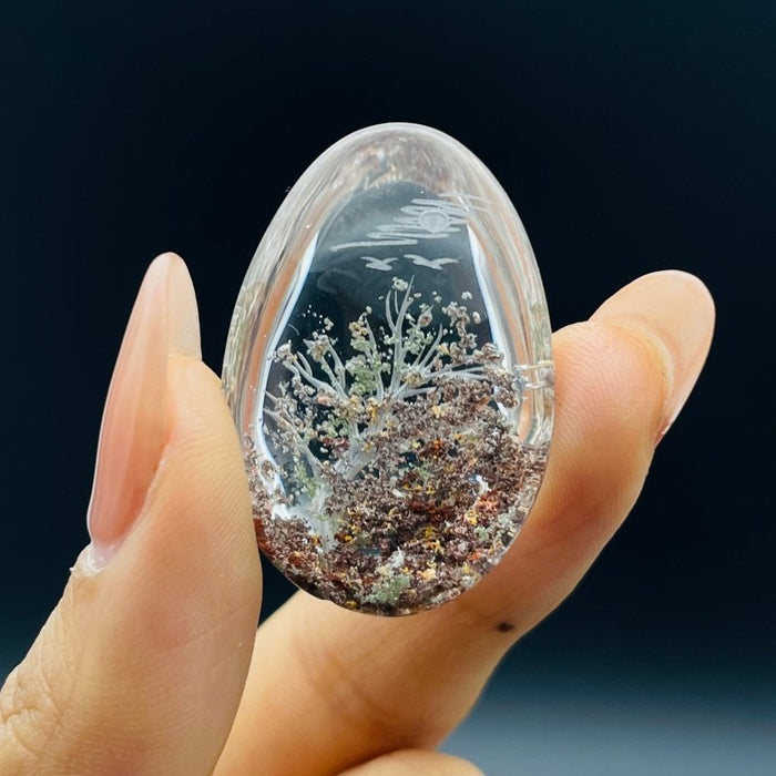 5 Pieces Beautiful Scenery Garden Quartz Inner Scene Carving
