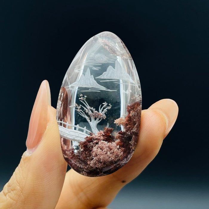 5 Pieces Beautiful Scenery Garden Quartz Inner Scene Carving