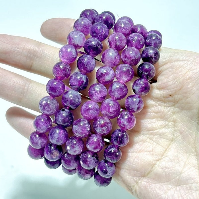 5 Pieces Beautiful Spark Lepidolite High Quality Bracelets (HGUB26)