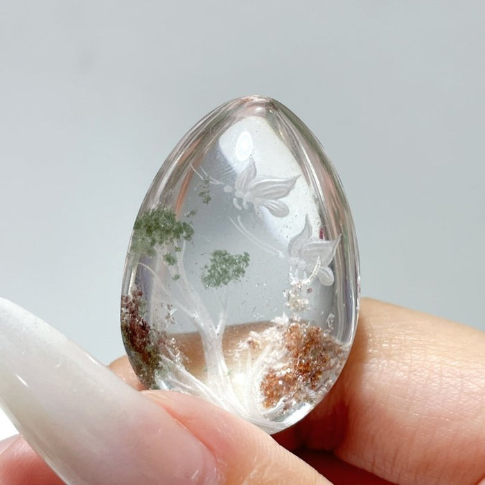 5 Pieces Butterfly Garden Quartz Inner Scene Carving