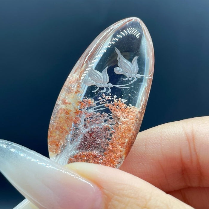 5 Pieces Butterfly Garden Quartz Inner Scene Carving