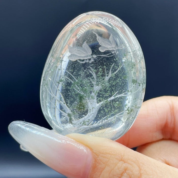 5 Pieces Butterfly Garden Quartz Inner Scene Carving
