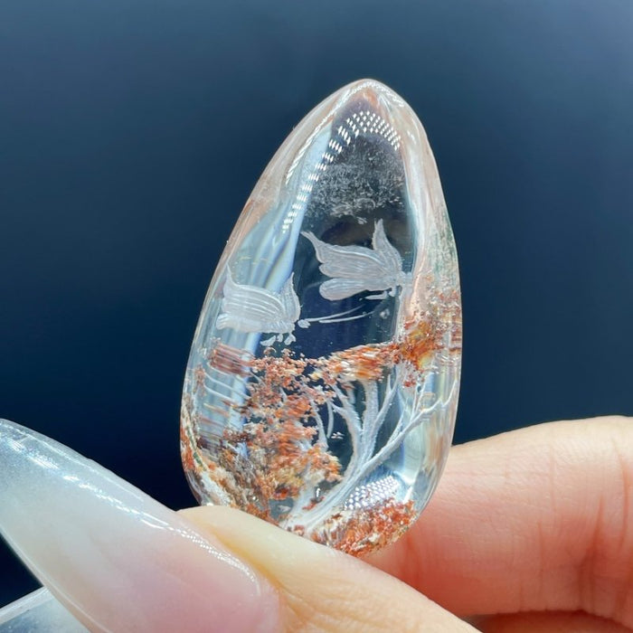 5 Pieces Butterfly Garden Quartz Inner Scene Carving