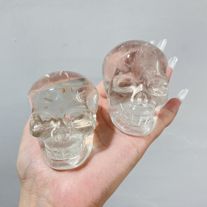 5 Pieces Clear Quartz Skull Carving