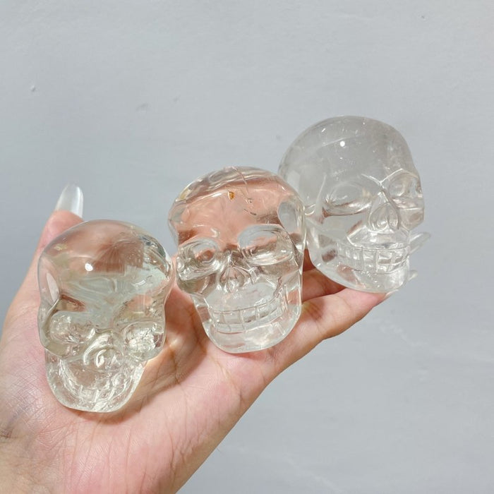 5 Pieces Clear Quartz Skull Carving