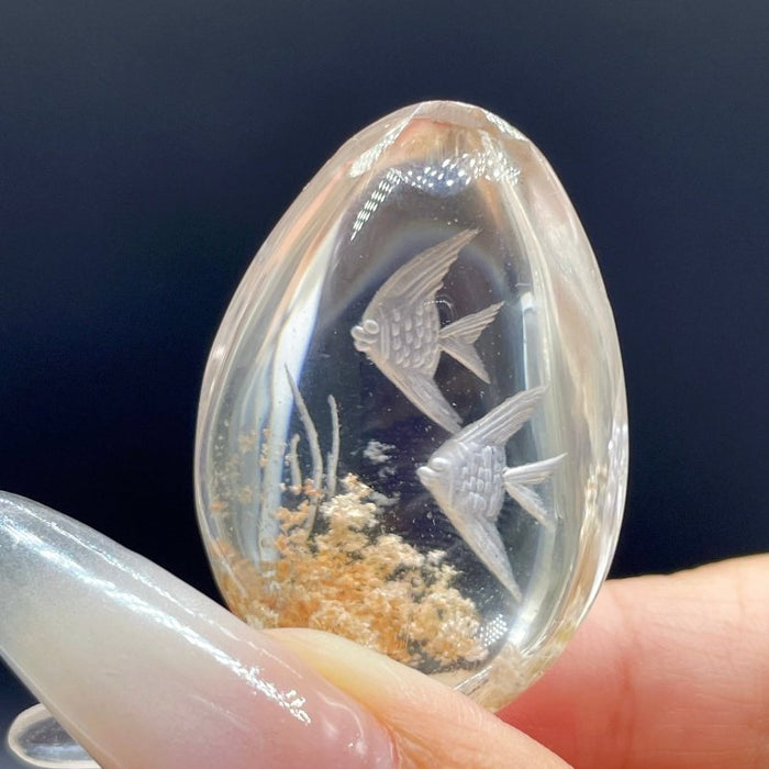 5 Pieces Fish The Underwater World Garden Quartz Inner Scene Carving