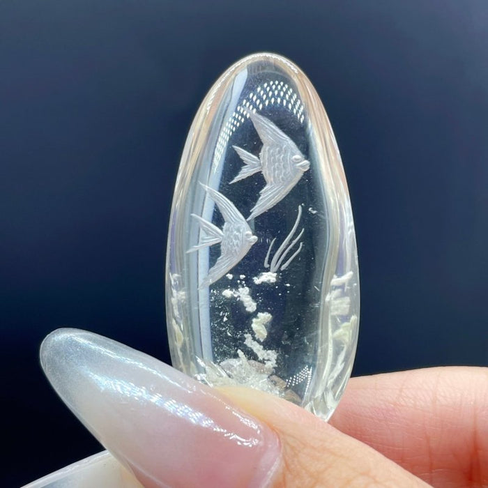 5 Pieces Fish The Underwater World Garden Quartz Inner Scene Carving