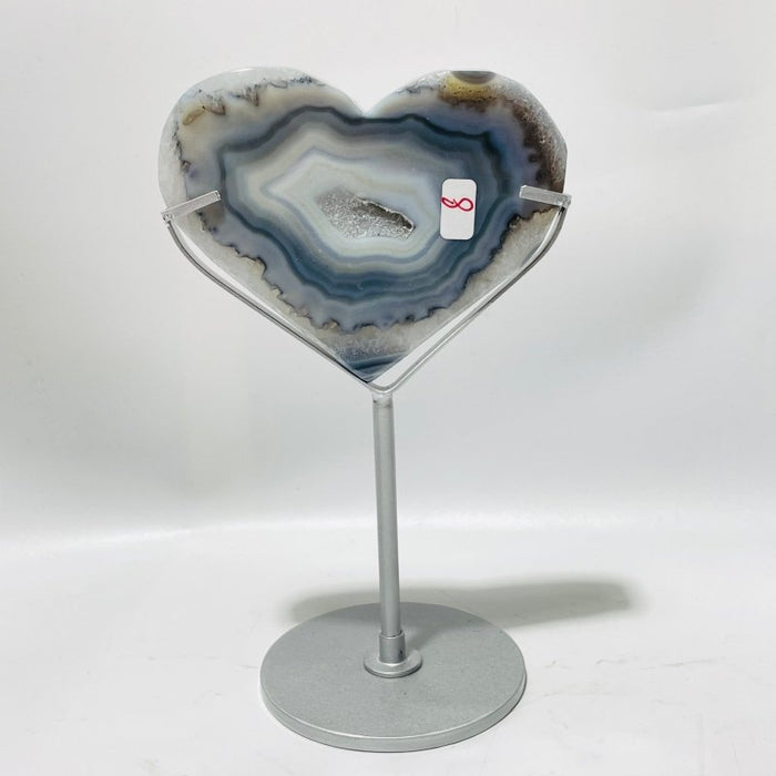 5 Pieces Geode Agate Heart With Stand