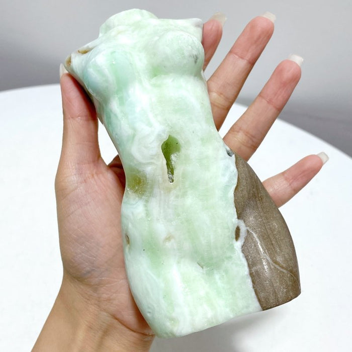 5 Pieces Green Calcite Goddess Carving