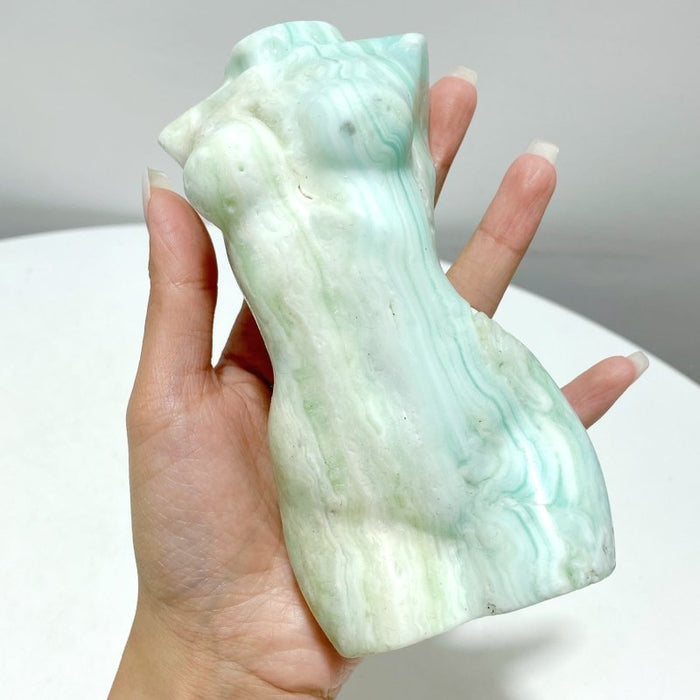5 Pieces Green Calcite Goddess Carving