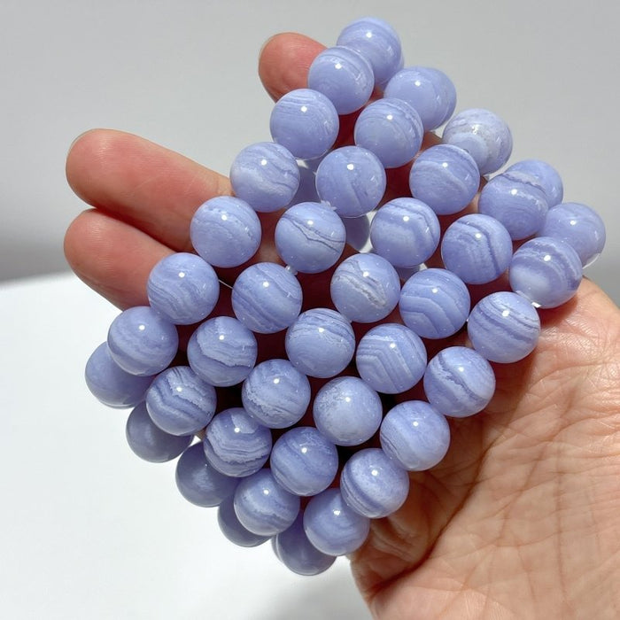 5 Pieces High Grade Blue Lace Agate Bracelet