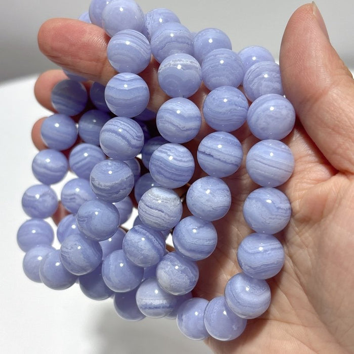 5 Pieces High Grade Blue Lace Agate Bracelet