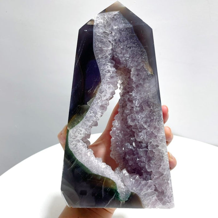 5 Pieces Large Druzy Geode Agate Points