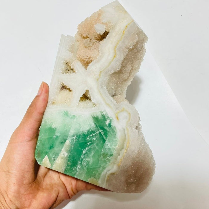 5 Pieces Large Fluorite Druzy Geode Points