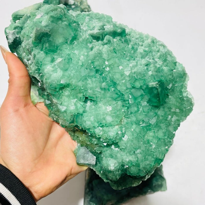 5 Pieces Large Green Fluorite Specimen Cubic Raw Stone