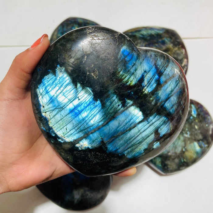 5 Pieces Large Labradorite Heart