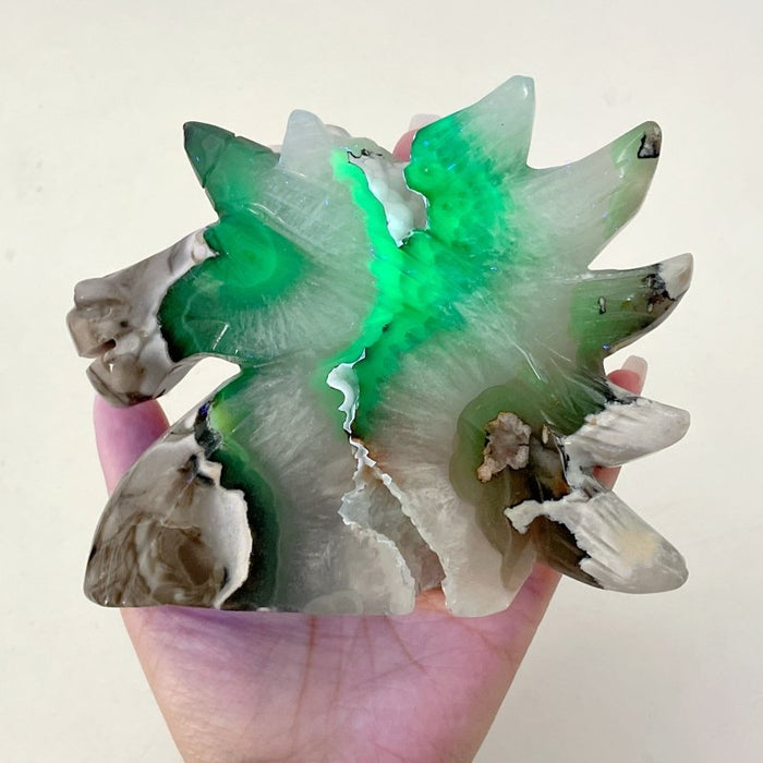 5 Pieces Large Volcanic Agate Unicorn Carving(UV-Reactive)