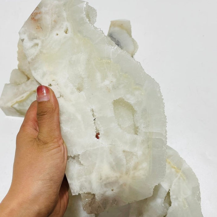 5 Pieces Large White Fluorite Druzy Geode Points