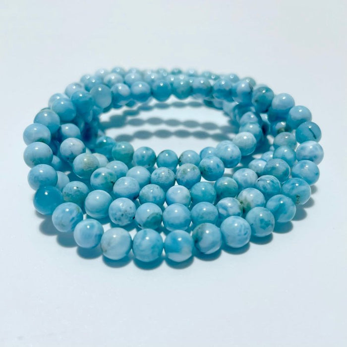 5 Pieces Larimar 6mm Bracelet Dominican Republic Larimar