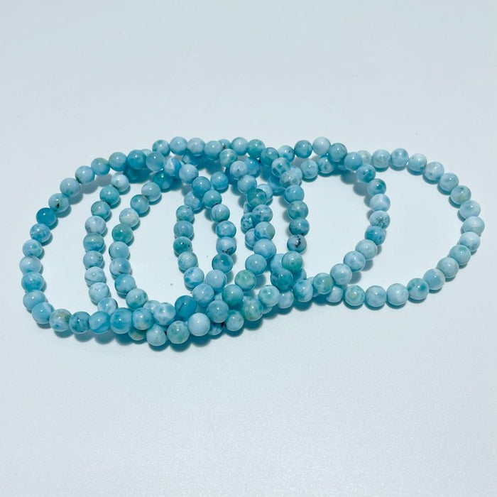 5 Pieces Larimar 6mm Bracelet Dominican Republic Larimar