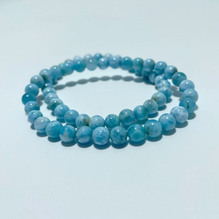 5 Pieces Larimar 6mm Bracelet Dominican Republic Larimar