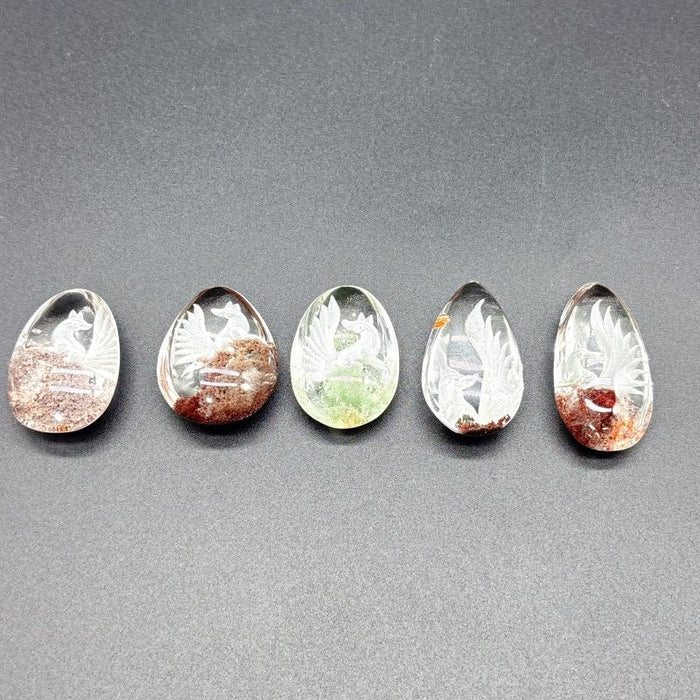 5 Pieces Nine-tailed Fox Garden Quartz Inner Scene Carving