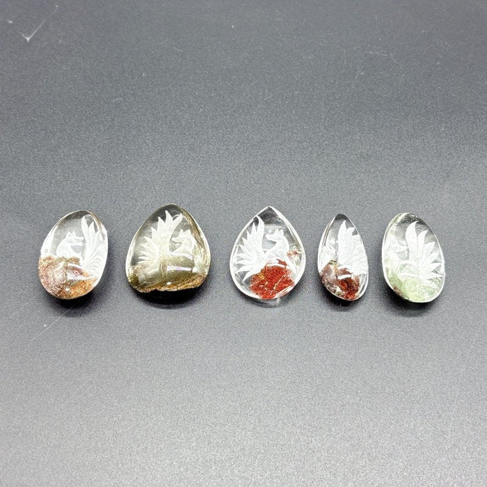 5 Pieces Nine-tailed Fox Garden Quartz Inner Scene Carving