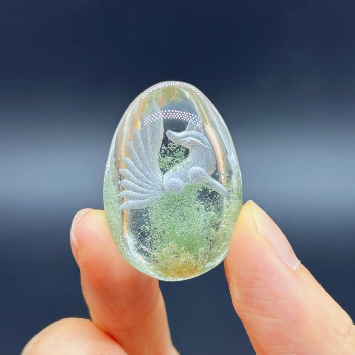 5 Pieces Nine-tailed Fox Garden Quartz Inner Scene Carving