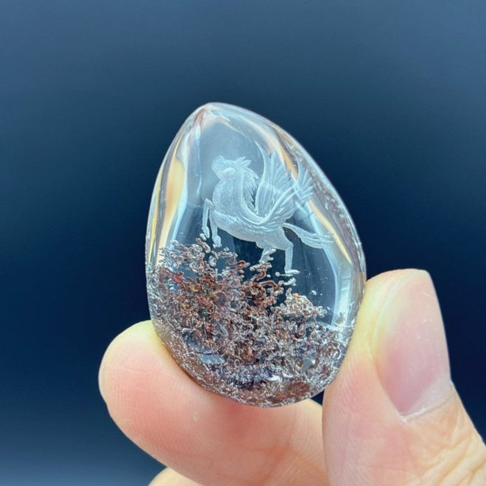 5 Pieces Pegasus Garden Quartz Inner Scene Carving