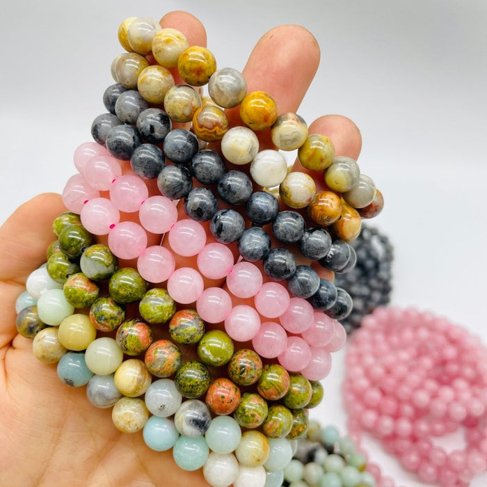 5 Types Bracelet Rose Quartz&Crazy Agate Wholesale