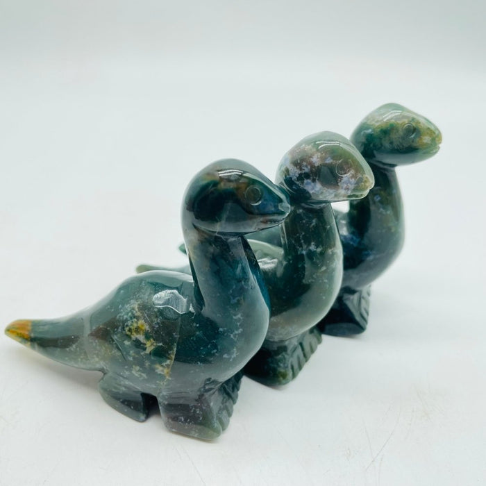 5 Types Dinosaur Chevron Amethyst & Moss Agate Carving Animals Wholesale