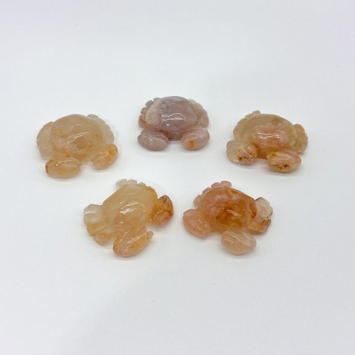 5 Types Mini Crab Rose Quartz Moss Agate Wholesale